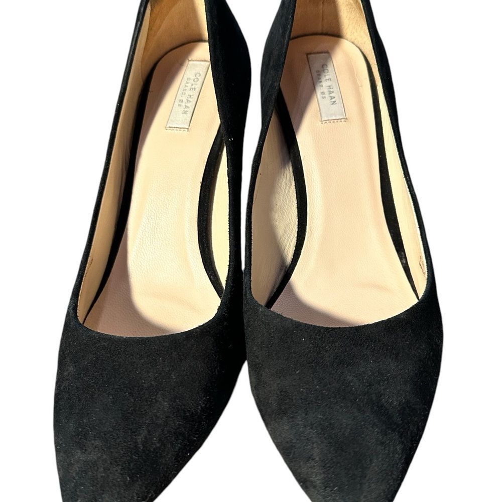 Cole Hann Suede Black Heels Sz 8 B - Picture 12 of 13